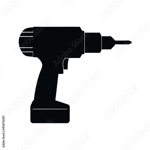 Silhouette of a Drill machine