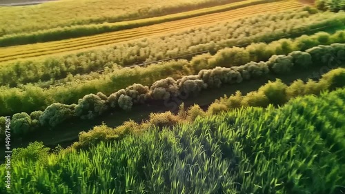 Wallpaper Mural Aerial View of Lush Agricultural Fields and Greenery for Sustainable Farming Torontodigital.ca