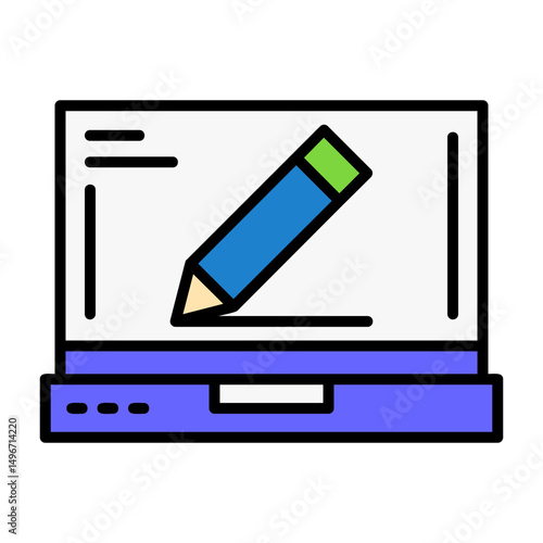 Edit Laptop Interface Filled Icon
