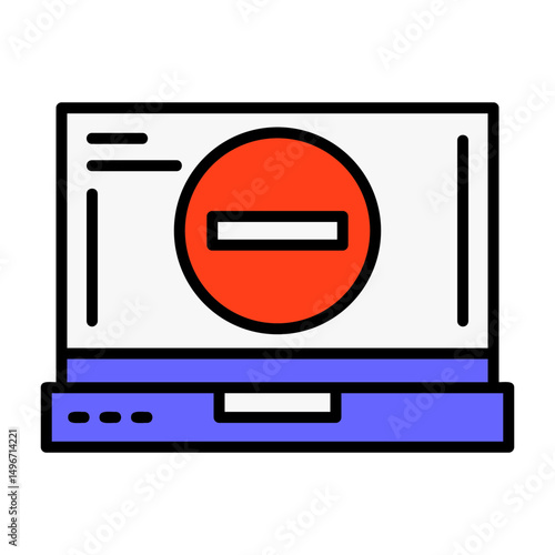 Remove Laptop Interface Filled Icon