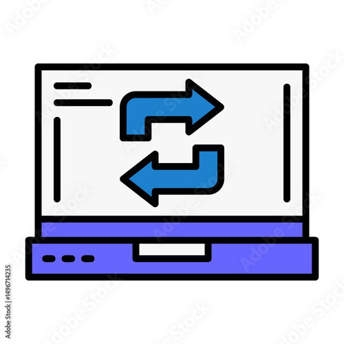 Refresh Laptop Interface Filled Icon