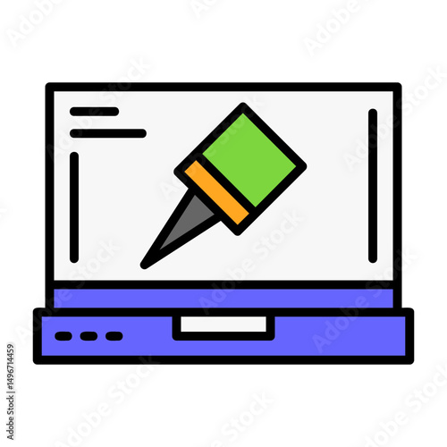 Pin Laptop Interface Filled Icon