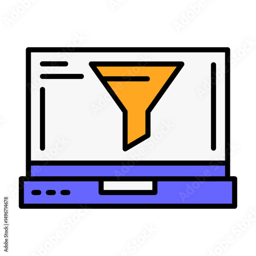 Filter Laptop Interface Filled Icon