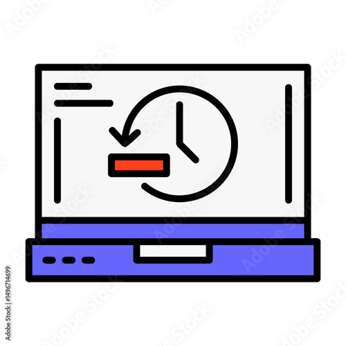 History Laptop Interface Filled Icon