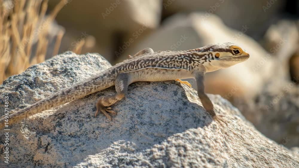 Lizard basking in sunlight before swiftly scurrying across rocky terrain Lizard basking in sunlight before swiftly scurrying across rocky terrain