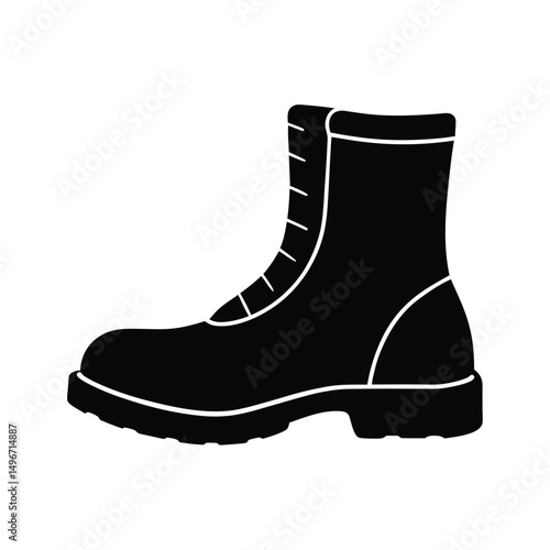 Silhouette of a Hiking boots