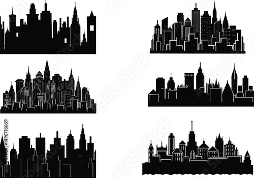 city urban skyline panorama and famous building architecture