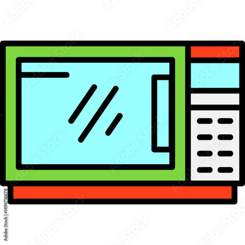 Microwave Vector Filled Style Icon
