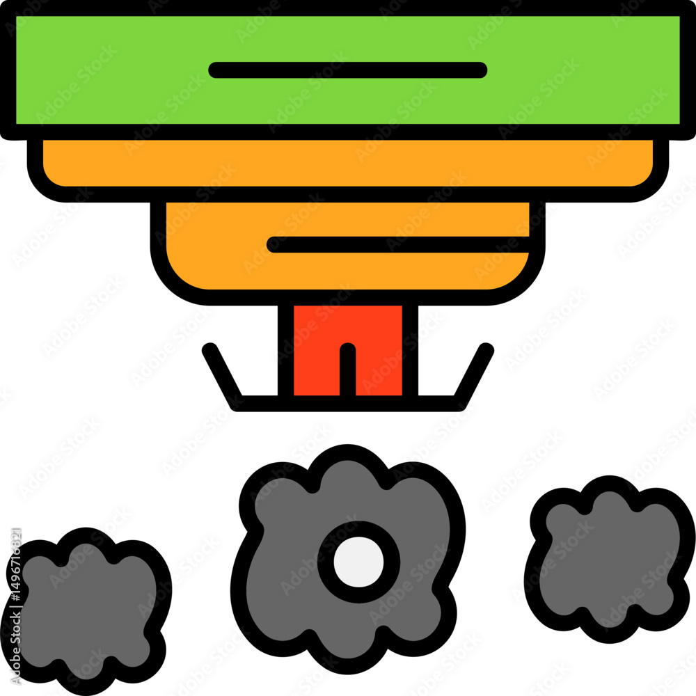 Fototapeta premium Smoke detector Vector Filled Style Icon