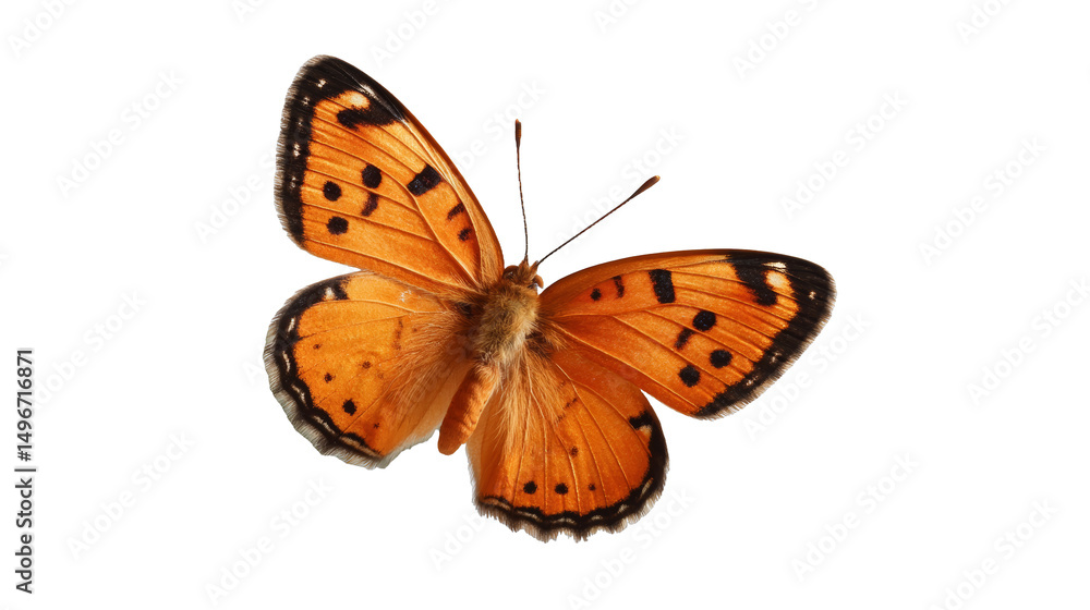 Fototapeta premium [Transparent Background PNG]Orange Butterfly with Black Detail Close-up