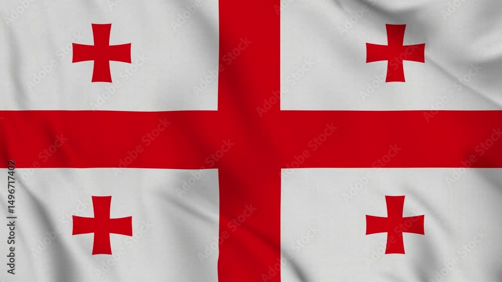 Flag of Georgia – 4K Seamless Loop of the Caucasus Nation’s Historic Cross Banner Flag of Georgia – 4K Seamless Loop of the Caucasus Nation’s Historic Cross Banner