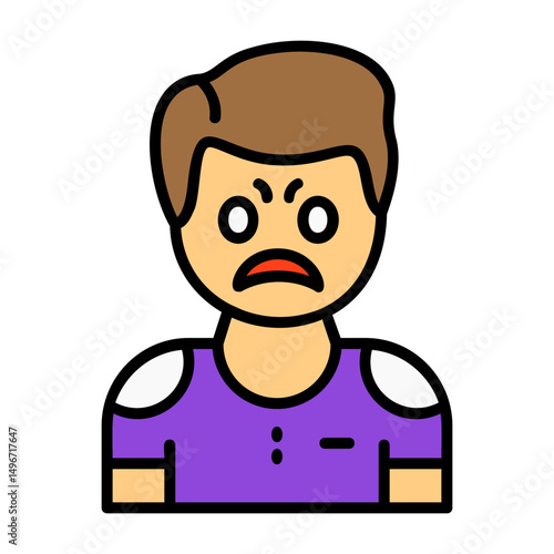 Anger Filled Style Emotion Icon