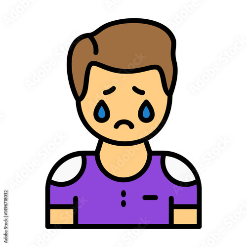 Melancholy Filled Style Emotion Icon