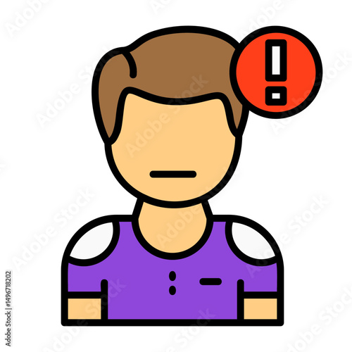 Cautiousness Filled Style Emotion Icon