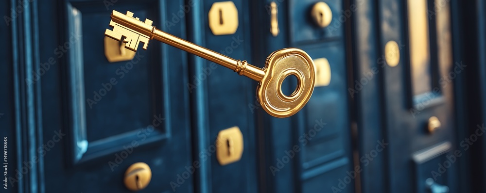 Obraz premium golden key in keyhole