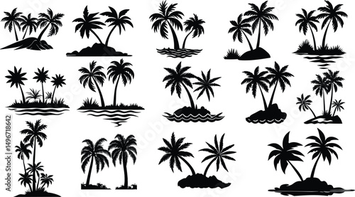 palm trees set
