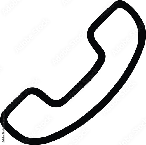 Telephone Handset Icon Vector Line Art