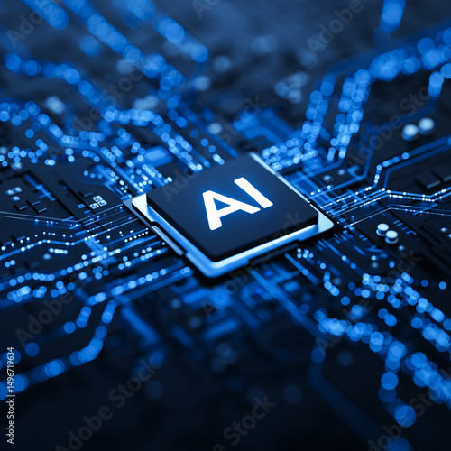 Artificial Intelligence AI Processor on Circuit Board