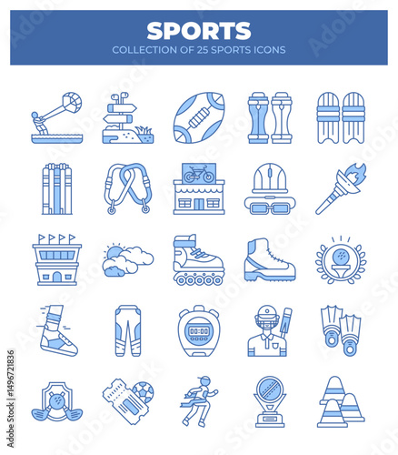 Collection of 25 Sports Icons. Ultimate Guide to Summer and Winter Sports