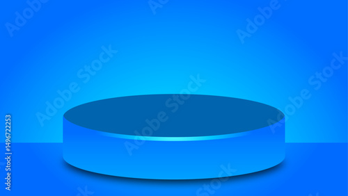 Podium symbol editable vector icon. Blue Winners podium.