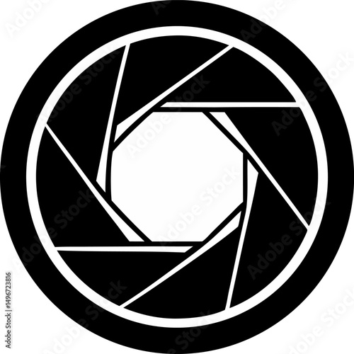 Camera Lens Aperture Silhouette Vector Illustration
