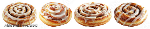 Wallpaper Mural PNG Delicious cinnamon rolls glazed, element set on transparent background Torontodigital.ca