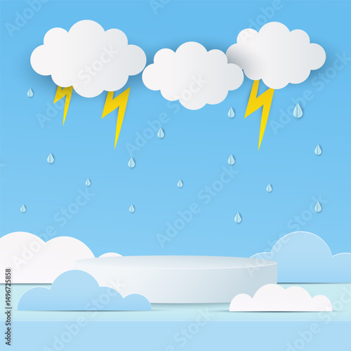 monsoon big sale illustration podium for product display
