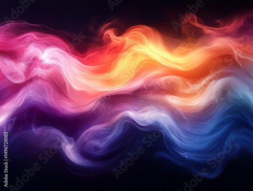 Wallpaper Mural Vibrant Hues: A mesmerizing dance of colors unfolds in a captivating display of swirling smoke, painted with fiery reds, electric oranges, and deep purples. Torontodigital.ca