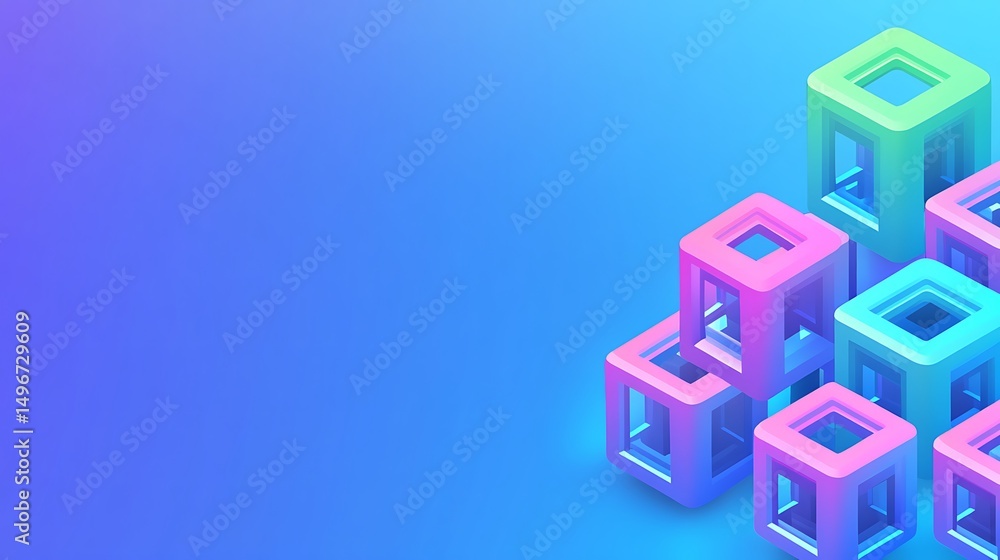 Obraz premium Colorful 3D Cubes Abstract Background.
