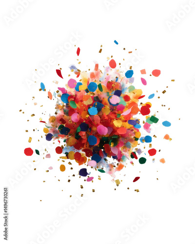 [Transparent Background PNG]Colorful Confetti Explosion Background