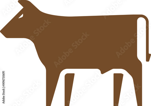 Silhouette of a Brown Cow