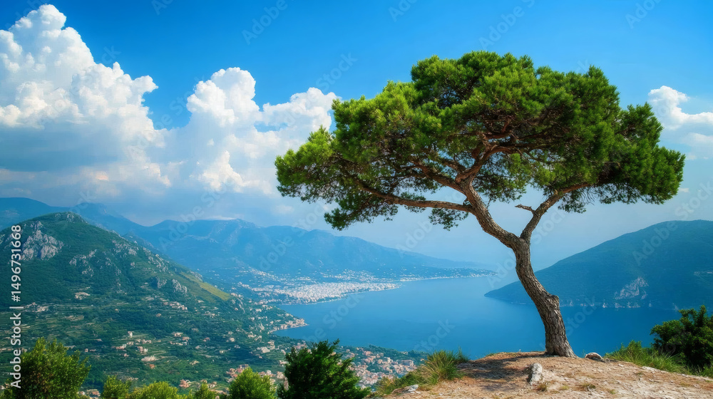 Obraz premium Ancient cedar of Lebanon, biblical tree 