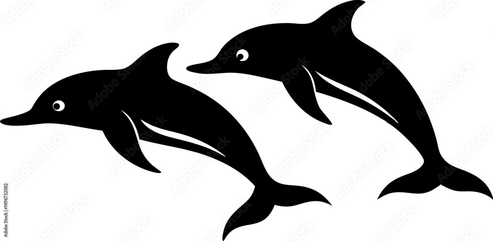 Fototapeta premium Dolphin Silhouette Vector Illustration