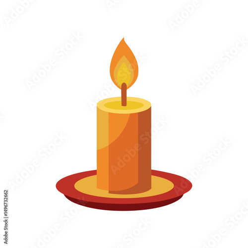 Candle Vector Illustration on White Background