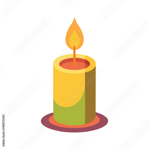 Candle Vector Illustration on White Background