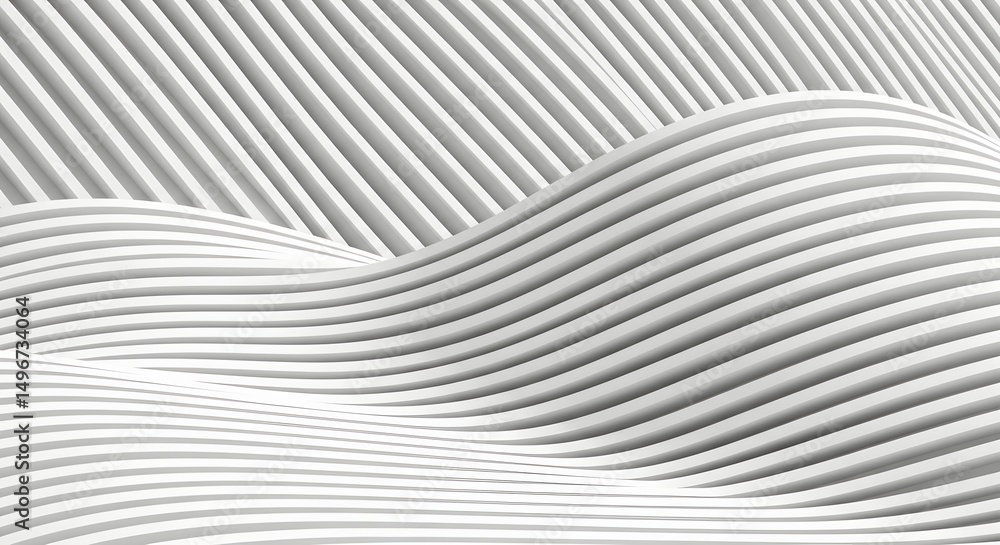 Abstract White Wave Pattern Elegant 3D Render of Curving Lines and Smooth Surfaces Abstract White Wave Pattern Elegant 3D Render of Curving Lines and Smooth Surfaces