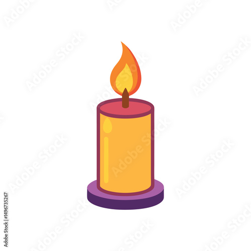 Candle Vector Illustration on White Background