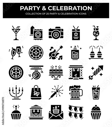 Collection of 25 Party & Celebration Icons