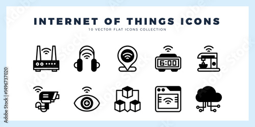 10 Internet of Things Lineal Fill icon pack. vector illustration.