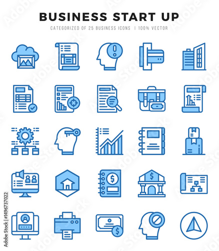Wallpaper Mural Business Start Up Two Color icons collection. 25 icon set. Vector illustration. Torontodigital.ca