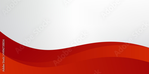Abstract background with smooth red wave shapes and a light gradient white top. Elegant and modern design suitable for banners, presentations, or business graphics.