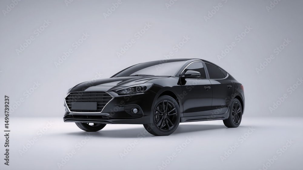 Sleek black with modern headlights photographed in minimalist studio setting, ideal for automotive marketing and design presentations. Sleek black with modern headlights photographed in minimalist studio setting, ideal for automotive marketing and design presentations.