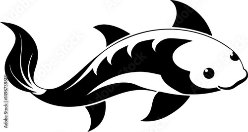 Koi Fish Swimming Vector Illustration  