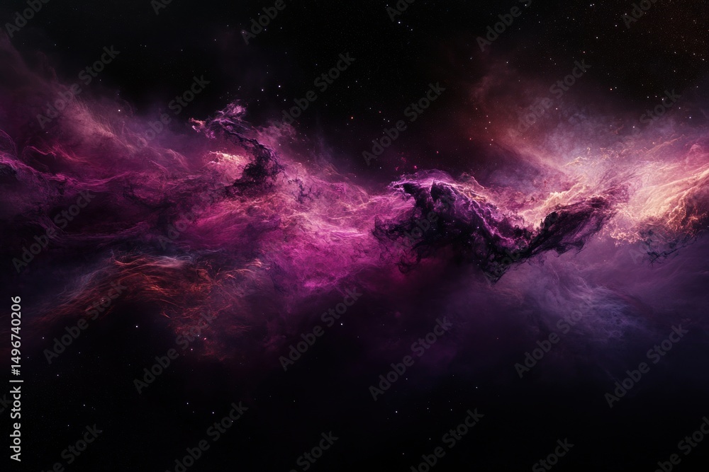 Fototapeta premium dramatic color burst, motion of pigment clouds in dark space