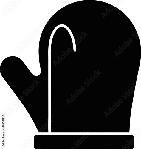 Oven Mitt Silhouette Vector Illustration  