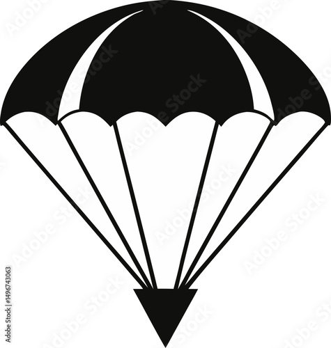 Parachute Opening Silhouette Vector Illustration 
