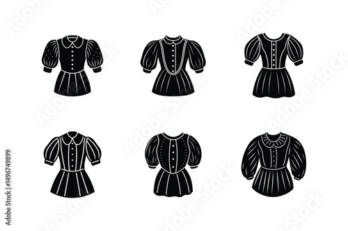puff sleeve sketch icon silhouette vector illustration