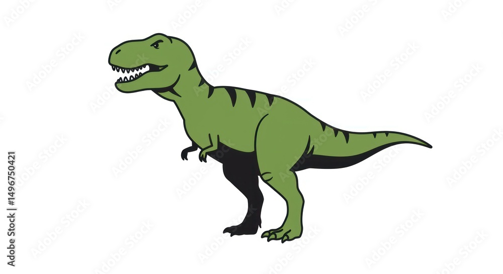 Cartoon green dinosaur on a white background. Cartoon green dinosaur on a white background.