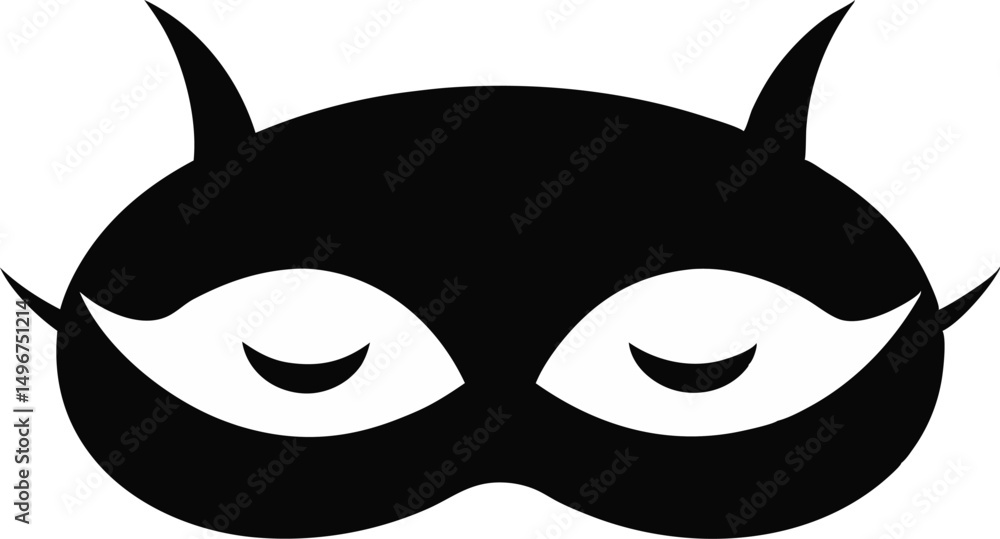 Sleeping Mask Silhouette Vector Illustration Sleeping Mask Silhouette Vector Illustration