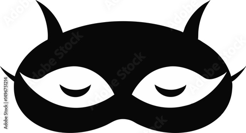 Sleeping Mask Silhouette Vector Illustration 